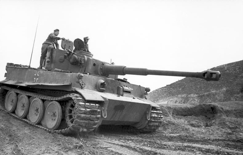 A German Tiger tank on the move, in Tunisia January 1943