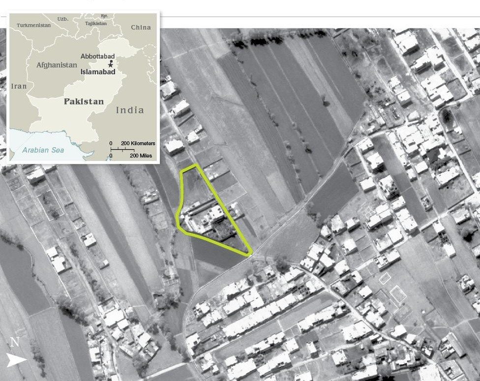 CIA aerial view Osama bin Laden compound Abbottabad