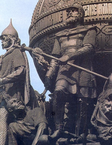 Dmitriy Donskoi and the defeated warrior of the Golden Horde.