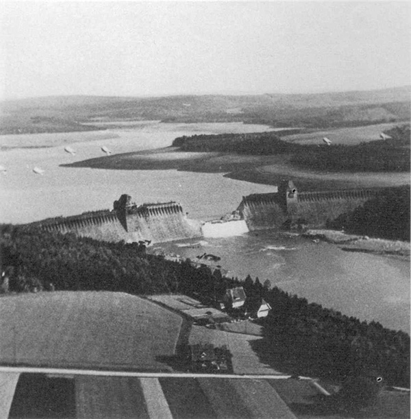 The Möhne dam on the day following the attacks.