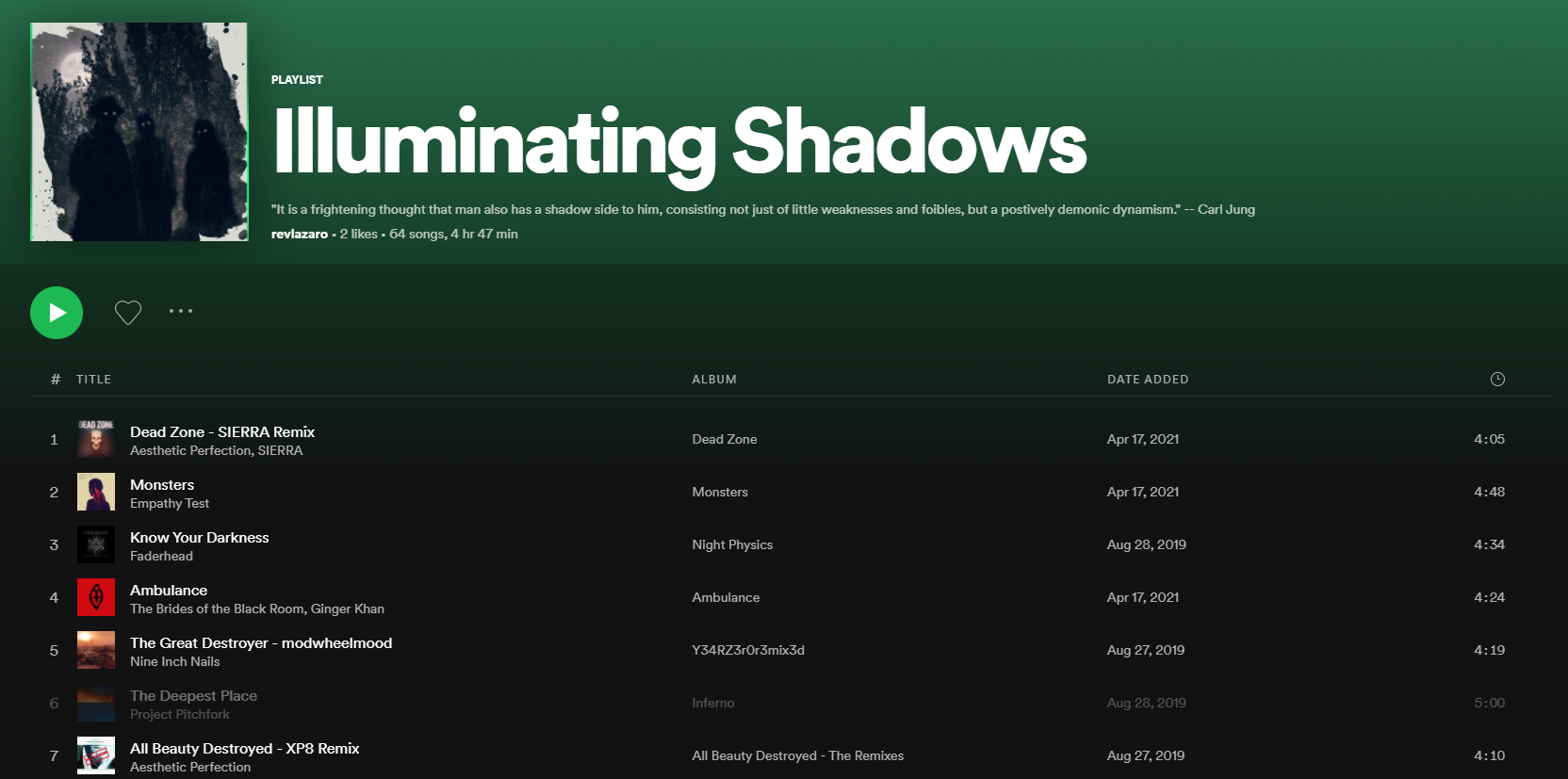 Sigil and Shadow Playlist